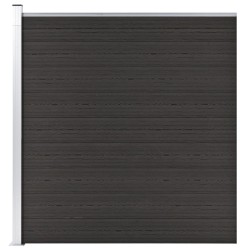 vidaXL Panel de valla WPC negro 175x186 cm