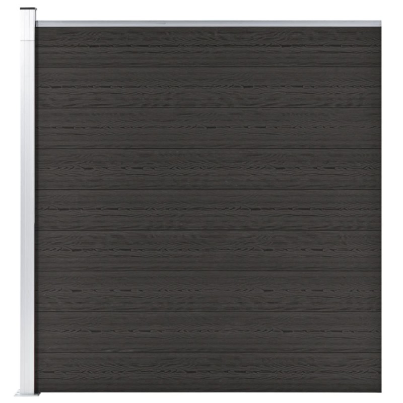 vidaXL Panel de valla WPC negro 175x186 cm vidaXL Panel de valla WPC negro 175x186 cm