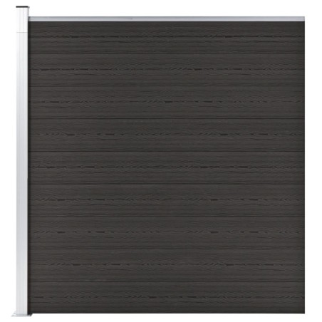 vidaXL Panel de valla WPC negro 175x186 cm