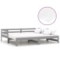 vidaXL Sofá cama extraíble madera maciza de pino gris 2x(90x200) cm vidaXL Sofá cama extraíble madera maciza de pino gris 2x(90x200) cm