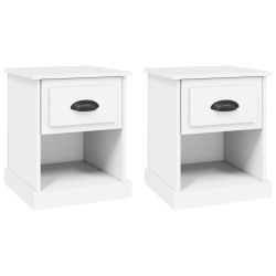 vidaXL Mesitas de noche 2 uds madera contrachapada blanco 39x39x47,5cm