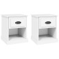 vidaXL Mesitas de noche 2 uds madera contrachapada blanco 39x39x47,5cm vidaXL Mesitas de noche 2 uds madera contrachapada blanco 39x39x47,5cm