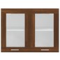 vidaXL Armario vitrina colgante madera roble ahumado 80x31x60 cm