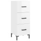 vidaXL Aparador alto madera contrachapada blanco brillo 34,5x34x180 cm