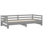 vidaXL Sofá cama extraíble madera maciza de pino gris 2x(90x200) cm vidaXL Sofá cama extraíble madera maciza de pino gris 2x(90x200) cm