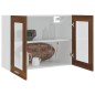 vidaXL Armario vitrina colgante madera roble ahumado 80x31x60 cm