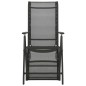 vidaXL Silla de jardín reclinables 2 uds textileno aluminio negro