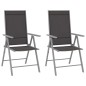 vidaXL Sillas de jardín plegables 2 unidades textilene negro vidaXL Sillas de jardín plegables 2 unidades textilene negro