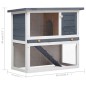 vidaXL Jaula conejera con 1 puerta madera gris vidaXL Jaula conejera con 1 puerta madera gris