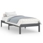 vidaXL Estructura de cama de madera maciza de pino gris 90x200 cm