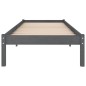 vidaXL Estructura de cama de madera maciza de pino gris 90x200 cm