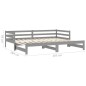 vidaXL Sofá cama extraíble madera maciza de pino gris 2x(90x200) cm vidaXL Sofá cama extraíble madera maciza de pino gris 2x(90x200) cm