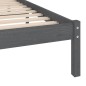 vidaXL Estructura de cama de madera maciza de pino gris 90x200 cm