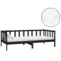 vidaXL Sofá cama con colchón madera de pino maciza negro 90x200 cm