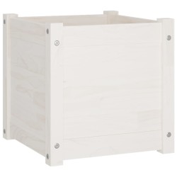 vidaXL Jardinera de madera maciza de pino blanco 40x40x40 cm