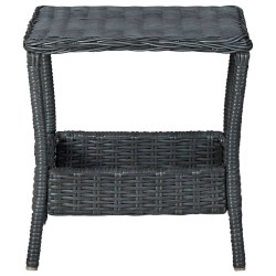 vidaXL Mesa de jardín ratán sintético gris oscuro 45x45x46,5 cm