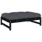 vidaXL Taburete de jardín madera maciza de pino negro 120x80 cm vidaXL Taburete de jardín madera maciza de pino negro 120x80 cm