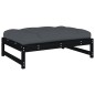 vidaXL Taburete de jardín madera maciza de pino negro 120x80 cm vidaXL Taburete de jardín madera maciza de pino negro 120x80 cm