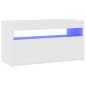 vidaXL Mueble de TV con luces LED blanco brillante 75x35x40 cm