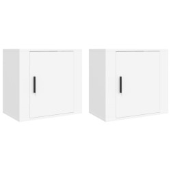 vidaXL Mesitas de noche de pared 2 uds blanco 50x30x47 cm