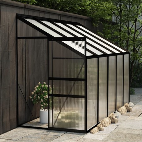 vidaXL Invernadero de aluminio gris antracita 6,23 m³