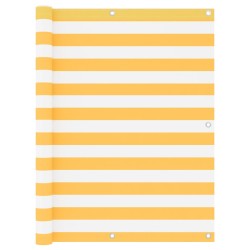 vidaXL Toldo para balcón tela oxford blanco y amarillo 120x500 cm