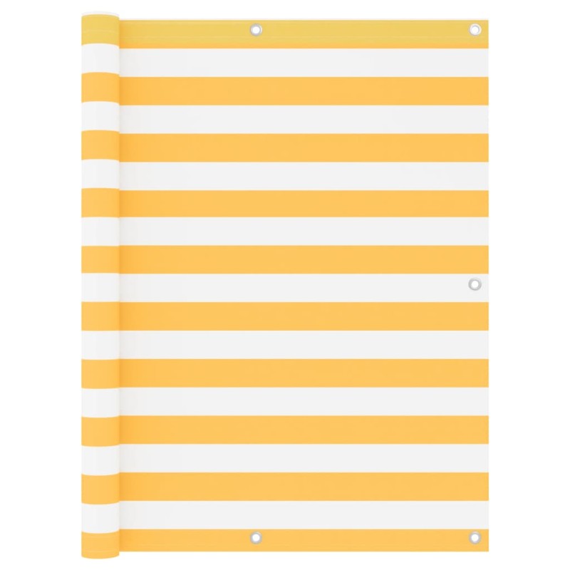 vidaXL Toldo para balcón tela oxford blanco y amarillo 120x500 cm