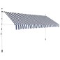 vidaXL Toldo manual retráctil 400 cm azul y blanco a rayas vidaXL Toldo manual retráctil 400 cm azul y blanco a rayas