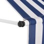 vidaXL Toldo manual retráctil 400 cm azul y blanco a rayas vidaXL Toldo manual retráctil 400 cm azul y blanco a rayas