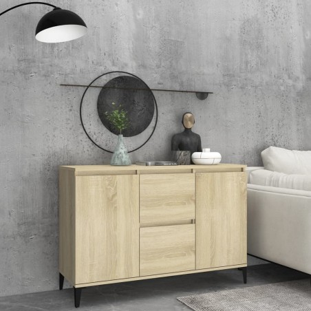 vidaXL Aparador madera contrachapada color roble Sonoma 104x35x70 cm