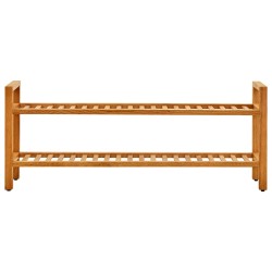 vidaXL Zapatero con 2 estantes madera de roble maciza 100x27x40 cm