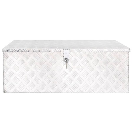 vidaXL Caja de almacenaje de aluminio plateado 90x47x33,5 cm