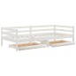 vidaXL Sofá cama con cajones madera de pino maciza blanco 90x200 cm vidaXL Sofá cama con cajones madera de pino maciza blanco 90x200 cm