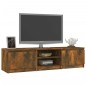 vidaXL Mueble para TV madera contrachapada roble ahumado 140x40x35,5cm vidaXL Mueble para TV madera contrachapada roble ahumado 140x40x35,5cm