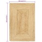 vidaXL Alfombra de yute tejida a mano natural 120x180 cm