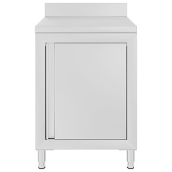 vidaXL Mesa de trabajo comercial mueble acero inoxidable 60x60x96 cm