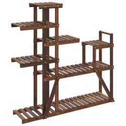 vidaXL Soporte para flores de madera maciza abeto 110x25x111 cm