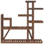 vidaXL Soporte para flores de madera maciza abeto 110x25x111 cm