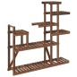 vidaXL Soporte para flores de madera maciza abeto 110x25x111 cm
