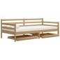 vidaXL Sofá cama con cajones madera pino maciza miel 90x200 cm vidaXL Sofá cama con cajones madera pino maciza miel 90x200 cm