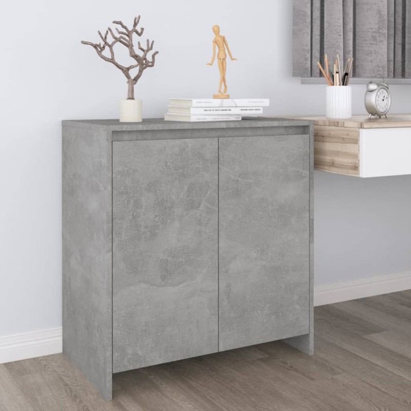 vidaXL Aparador de madera contrachapada gris hormigón 70x41x75 cm vidaXL Aparador de madera contrachapada gris hormigón 70x41x75 cm