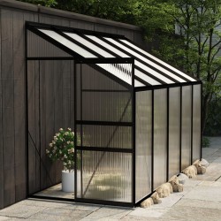 vidaXL Invernadero de aluminio gris antracita 6,5 m³