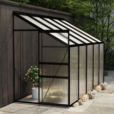 vidaXL Invernadero de aluminio gris antracita 6,5 m³