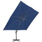 vidaXL Sombrilla voladiza con poste de aluminio azul celeste 4x3 m