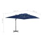 vidaXL Sombrilla voladiza con poste de aluminio azul celeste 4x3 m