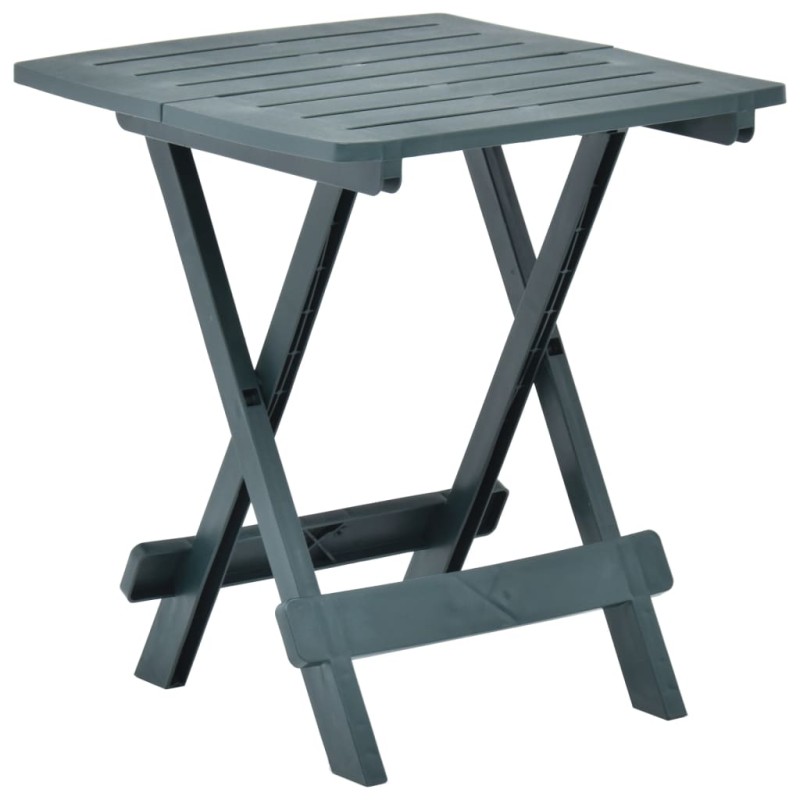 vidaXL Mesa plegable de jardín plástico verde 45x43x50 cm vidaXL Mesa plegable de jardín plástico verde 45x43x50 cm