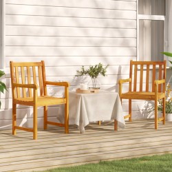 vidaXL Sillas de jardín 2 unidades madera maciza de acacia
