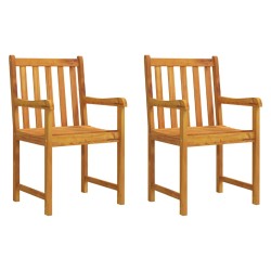 vidaXL Sillas de jardín 2 unidades madera maciza de acacia