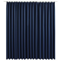 vidaXL Cortina opaca con ganchos azul 290x245 cm