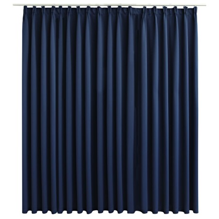 vidaXL Cortina opaca con ganchos azul 290x245 cm